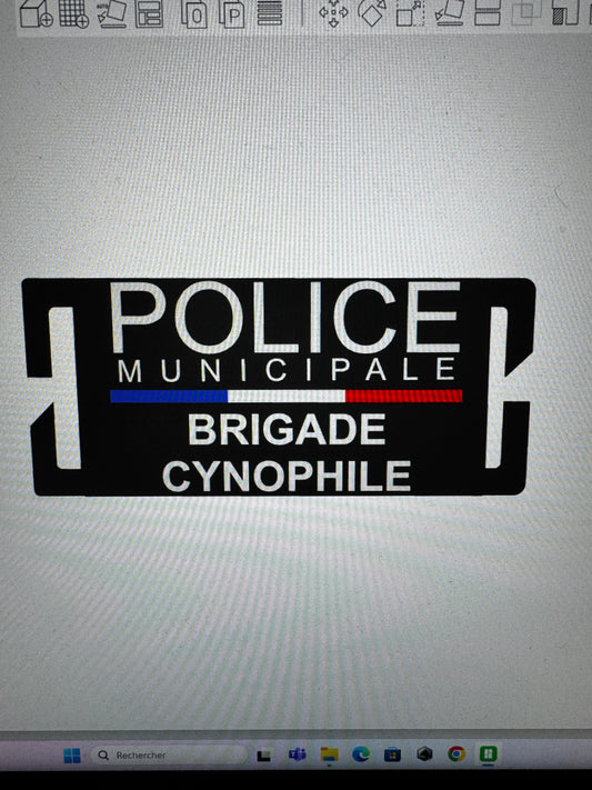 Badge, police municipale. Cynophile