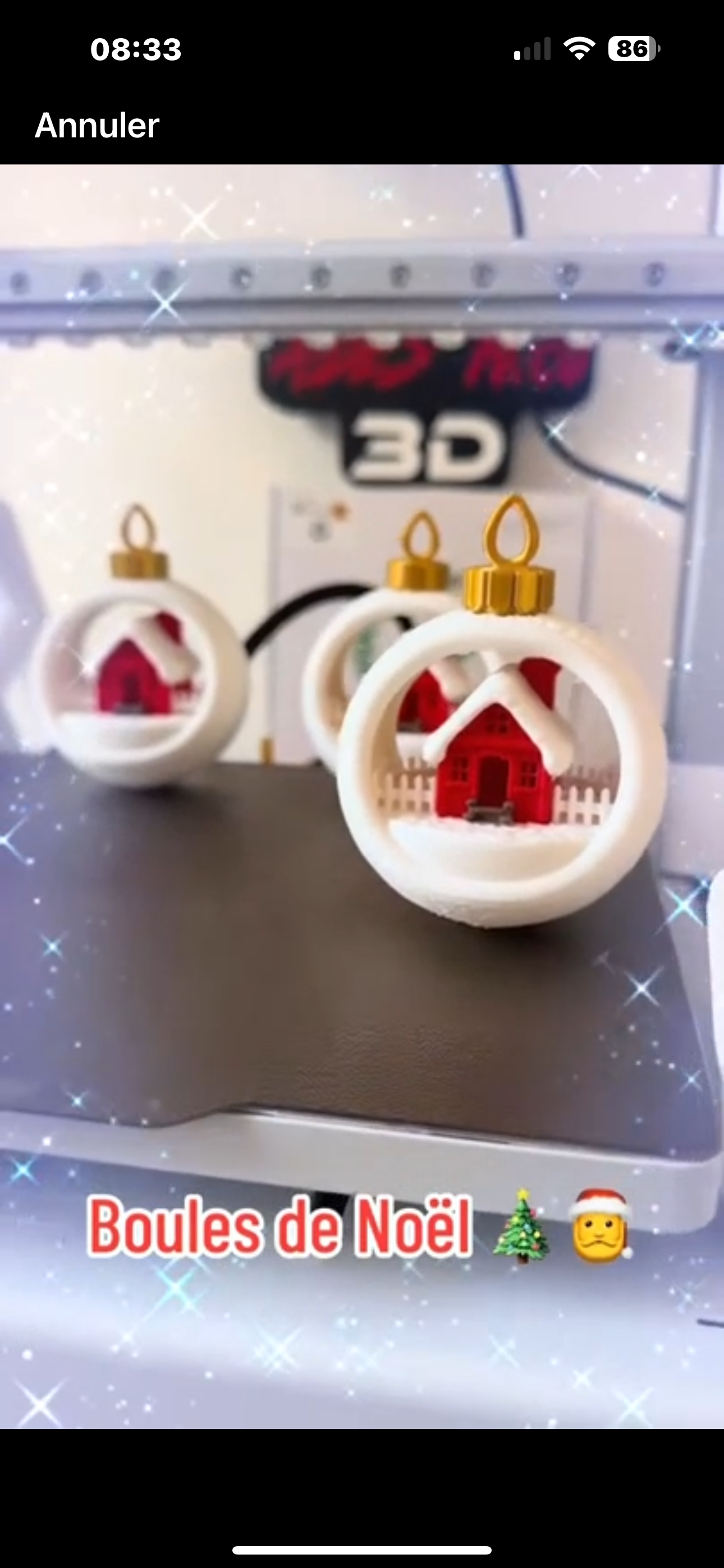 Boule de Noël 3D, model chalet